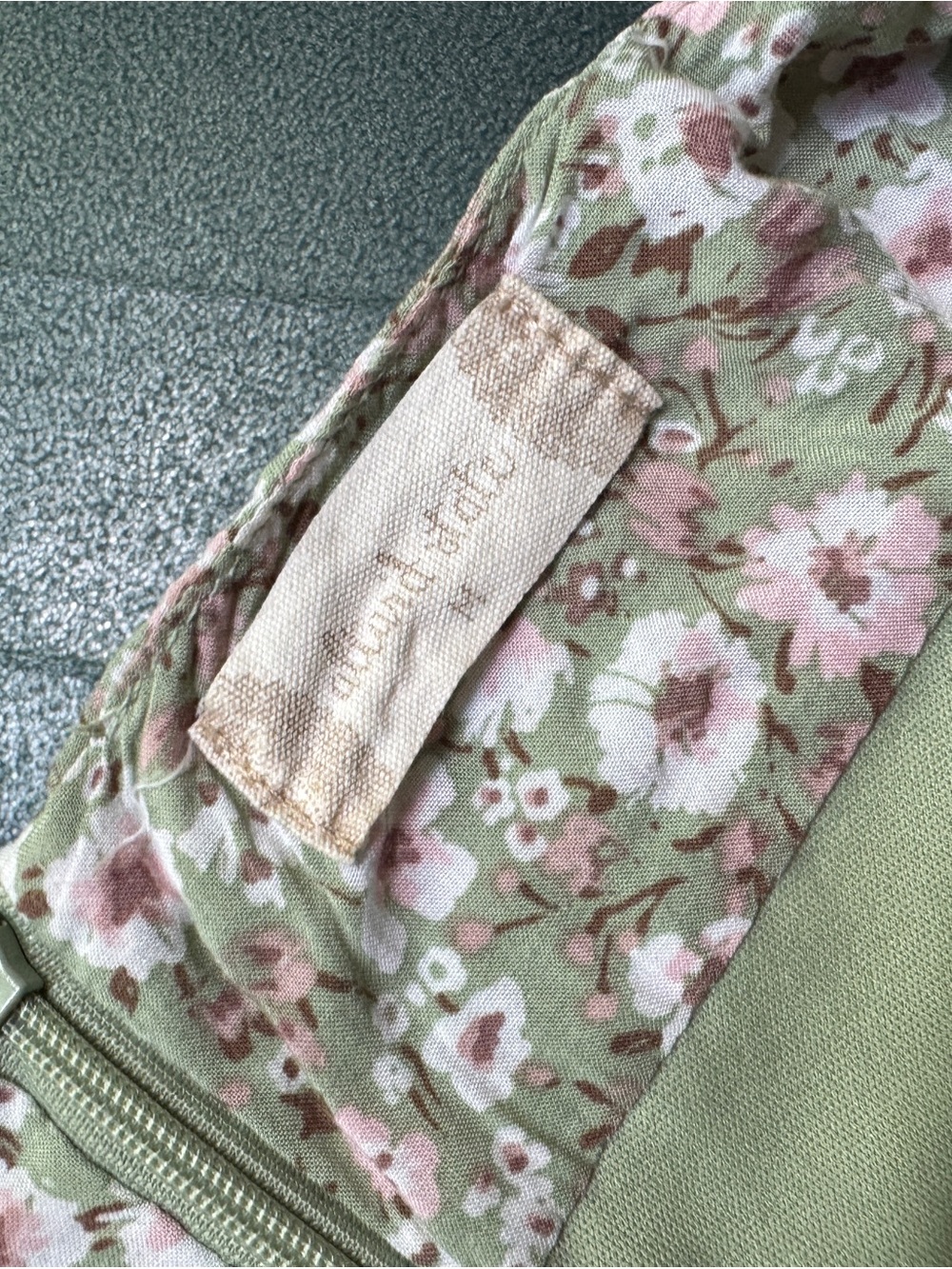 Altar'd State Sage Green Floral Tiered Maxi Skirt with Pink Blooms - Picture 5 of 5